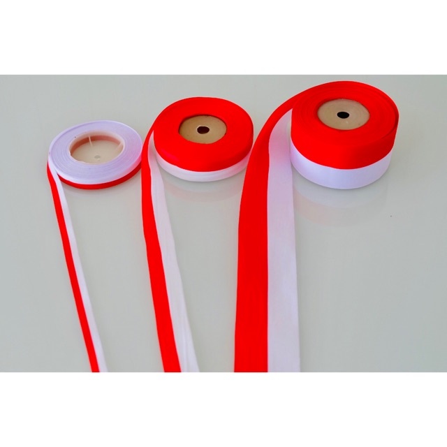 PITA KAIN 1.5CM MERAH PUTIH / METER